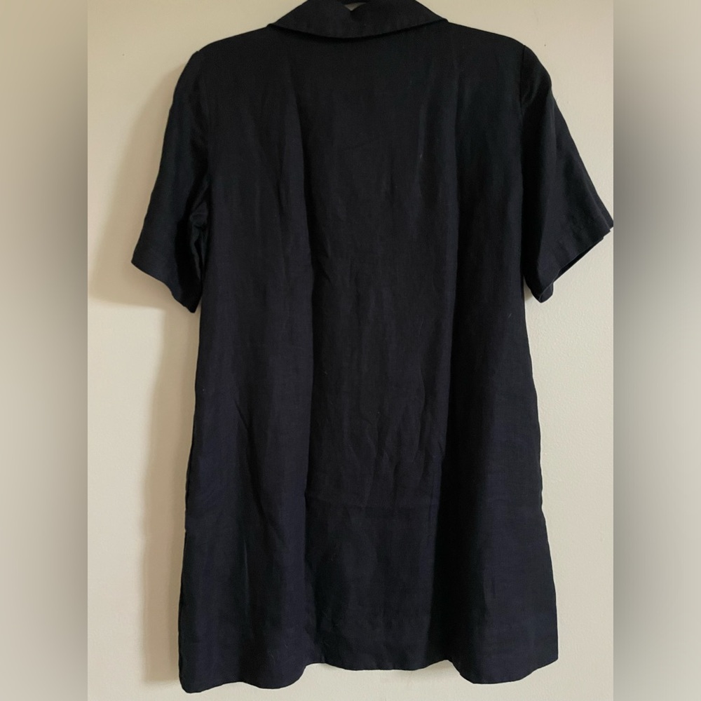 J Crew Black Linen Shirt Dress Size SP - Picture 6 of 7